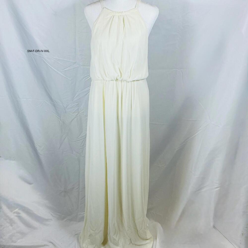 Show Me Your MuMu Women's Ivory Beige Halter Dress Size XXL